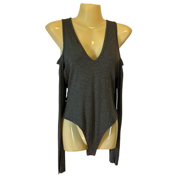 Bailey 44 Cold Shoulder Patricia Bodysuit Dark Charcoal Gray XS NWT - Picture 1 of 10